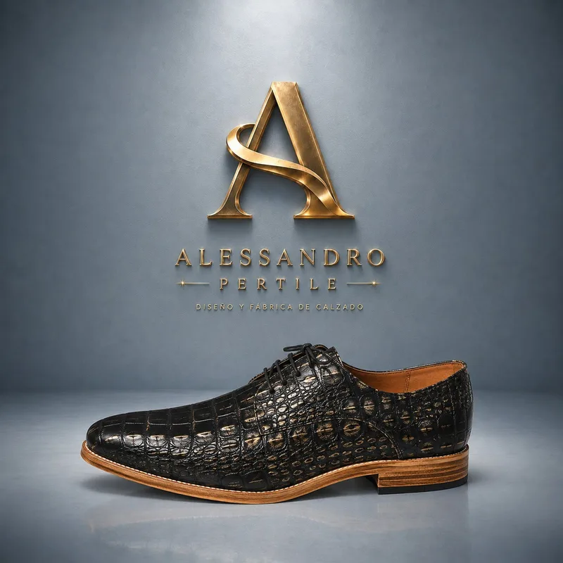 Zapato cuero negro (línea reptil)